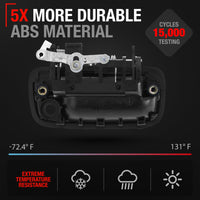 1995-2004 Toyota Tacoma Exterior Front Driver Door Handle Replacement - Smooth Black Plastic - Driver Handle (Plastic)