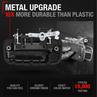 1995-2004 Toyota Tacoma Exterior Front Passenger Door Handle Replacement, Upgraded Metal & Plastic Housing - Chrome Handle, Black Housing with Keyhole - Front Passenger Side Handle