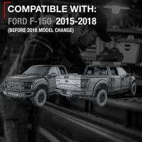 T1A Tailgate Handle Latch Replacement, Upgraded Metal - Compatible with 2015-2018 Ford F-150 (Before Model Change) - All Chrome w/Keyhole, Camera Hole - OEM FL3Z-9943400-BA-ACHMT, 97692