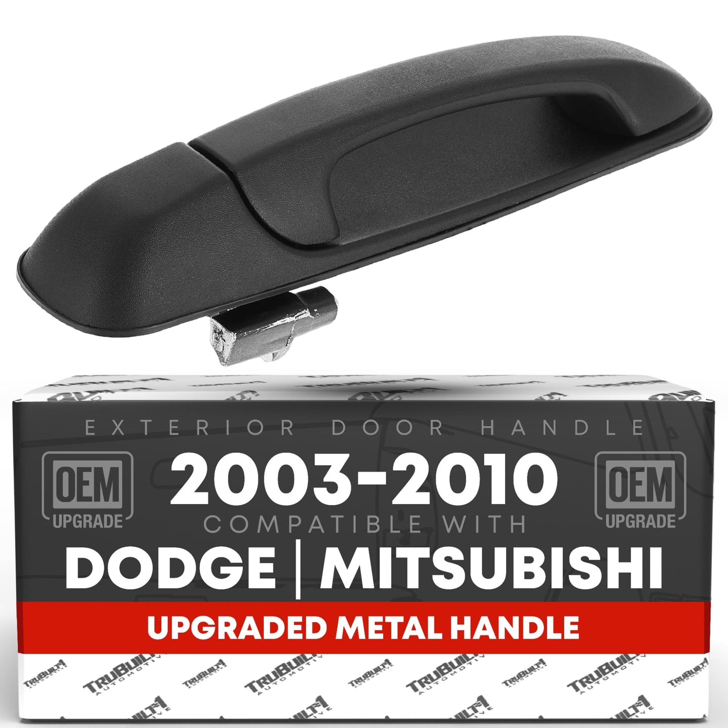 2002-2010 Dodge Ram 1500, 2500, 3500, 4500, 5500; Dakota, Durango; Mitsubishi Raider Exterior Rear Passenger Door Handle, Upgraded Metal - Textured Black