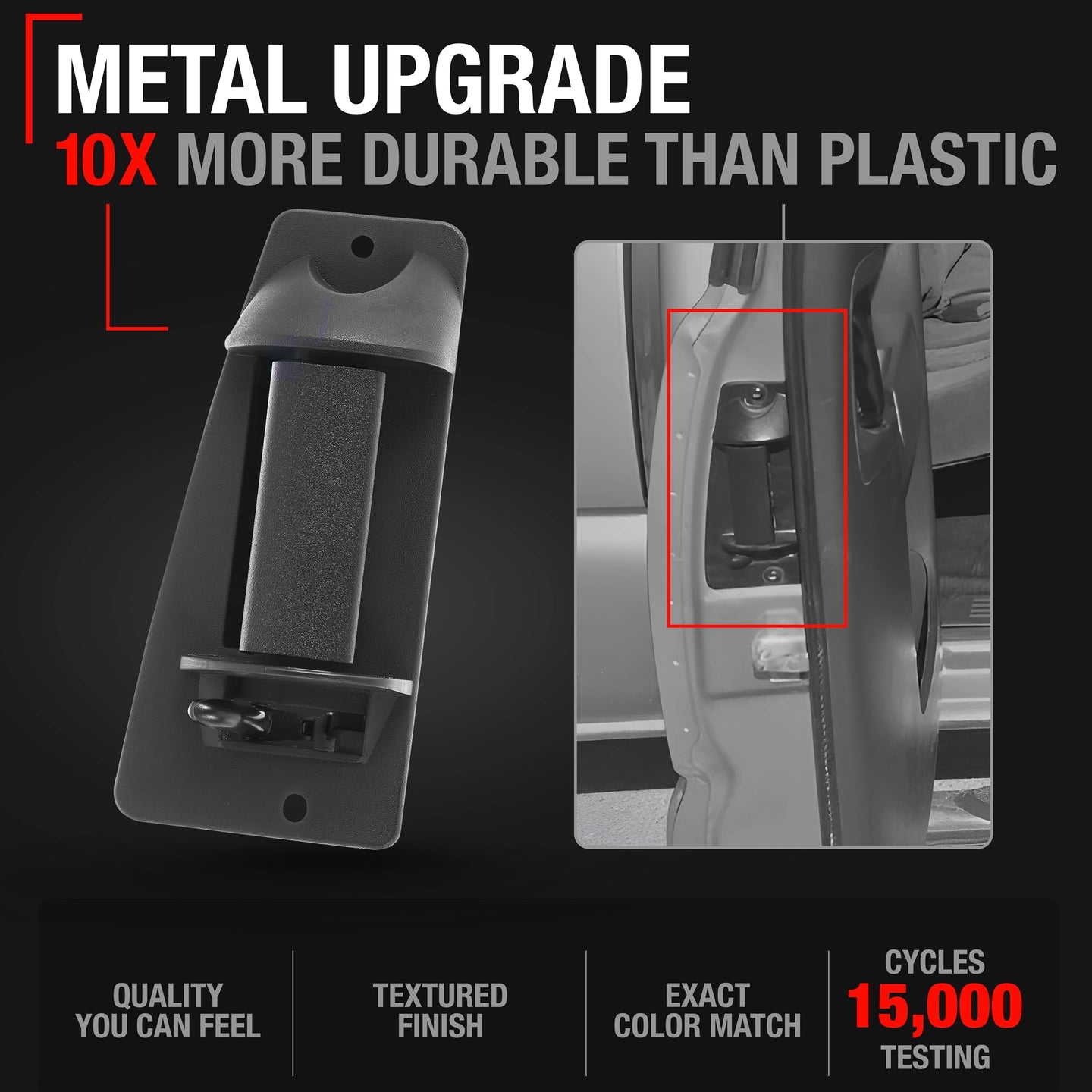 1999-2007 Chevrolet Silverado 1500 2500 GMC Sierra 1500 2500 3500 Extended Cab Rear Passenger Door Handle - Upgraded Metal - Right Side Ext Cab Handle (Metal)