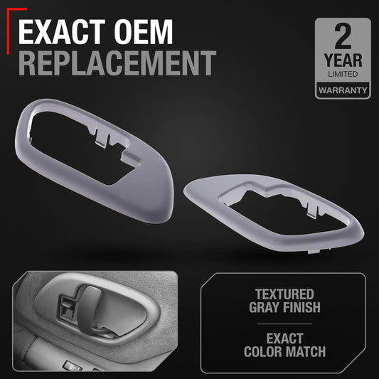 1995-2002 Chevrolet GMC C1500 K1500 C2500 K2500 C3500 K3500 C3500HD C5500 Suburban Interior Driver & Passenger Door Handle Bezel - Gray - Front or Rear, Driver + Passenger Side Bezel
