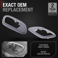 1995-2002 Chevrolet GMC C1500 K1500 C2500 K2500 C3500 K3500 C3500HD C5500 Suburban Interior Driver & Passenger Door Handle Bezel - Gray - Front or Rear, Driver + Passenger Side Bezel