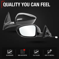 2018-2022 Honda Accord Driver Side Mirror Replacement Powered Manual Fold Flat Glass Smooth Black - Driver Side Mirror