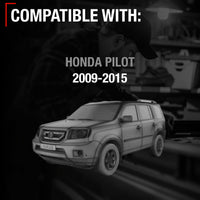 Honda Pilot Driver Mirror Replacement - Heated, Manual Fold, Flat Glass, Smooth Black Housing - Driver Side Mirror