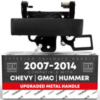 2007-2014 Chevrolet Silverado 1500 2500 HD 3500 HD GMC Sierra 1500 2500 HD 3500 HD Hummer H3T Tailgate Handle - Black - Texture Tailgate Handle