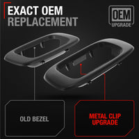 1999-2007 Chevrolet Silverado 1500 2500 3500 GMC Sierra 1500 2500 3500 Tailgate Handle Latch with Improved Bezel Trim and Rod Clips - Upgraded Metal - Metal Handle + Improved Bezel