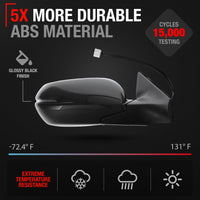 2017-2022 Honda CR-V Passenger Side Mirror Replacement - Powered Adjustment Manual Folding Heated Turn Signal Blind Spot Detection Convex Glass Black - Passenger Side Mirror