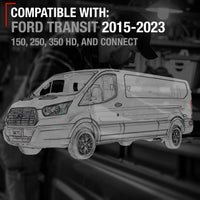 2015-2023 Ford Transit Exterior Rear Passenger Sliding Door Handle Replacement - Textured Black - Exterior Rear Sliding Door Handle