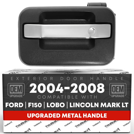 Ford F-150 Lobo Mark LT Rear Driver Door Handle - Chrome & Black Finish - Metal Upgrade - 2004-2014 - Rear Driver Handle