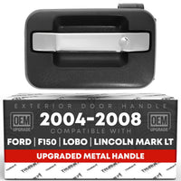 2004-2014 Ford F-150 Lobo Lincoln Mark LT Exterior Rear Driver Door Handle, Upgraded Metal - Chrome and Black - Rear Driver Handle