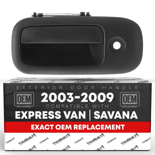 Chevrolet Express GMC Savana Exterior Rear Driver Hinged Door Handle - Textured Black - Rear Left Handle