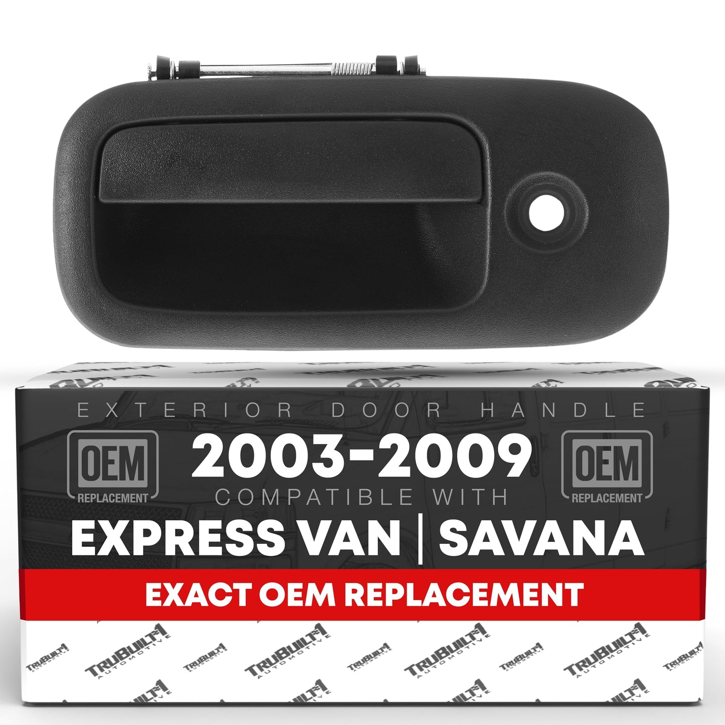2003-2009 Chevrolet Express GMC Savana Exterior Rear Driver Hinged Door Handle - Textured Black - Rear Left Handle