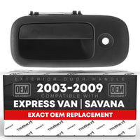 2003-2009 Chevrolet Express GMC Savana Exterior Rear Driver Hinged Door Handle - Textured Black - Rear Left Handle