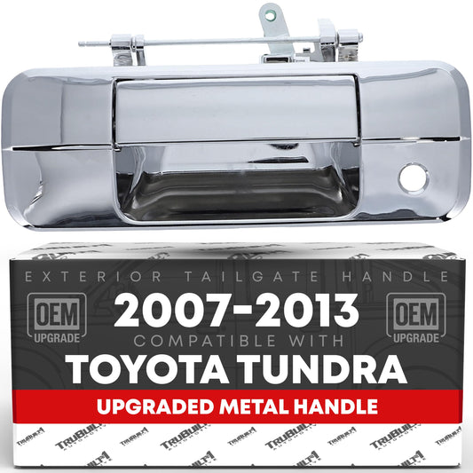 Toyota Tundra Tailgate Handle, Upgraded Metal - All Chrome, No Camera Slot - Metal - All Chrome
