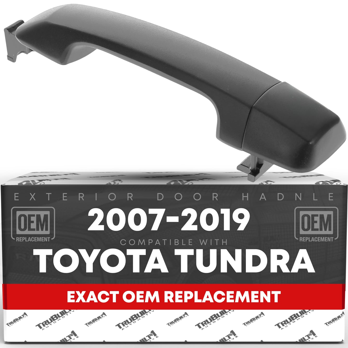 Exterior Front/Rear Passenger Door Handle - Compatible with 2007-2019 Toyota Tundra - Textured Black - OEM 69210-0C010, 692170C030, FDH010313 - Front Passenger Or Rear Driver/Passenger Side Handle