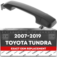 Exterior Front/Rear Passenger Door Handle - Compatible with 2007-2019 Toyota Tundra - Textured Black - OEM 69210-0C010, 692170C030, FDH010313 - Front Passenger Or Rear Driver/Passenger Side Handle