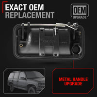 1994-2002 Chevrolet C/K Silverado Suburban Tahoe Blazer GMC Yukon Sierra Cadillac Escalade Exterior Front Passenger Door Handle Upgraded Metal - Textured Black - All-Metal Right Handle
