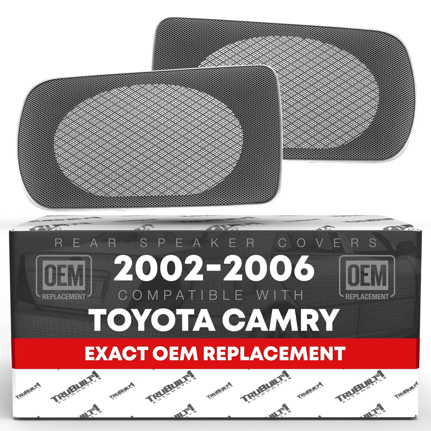 2002-2006 Toyota Camry Speaker Grille Replacement Set, Rear Left & Right Side - Gray - Gray