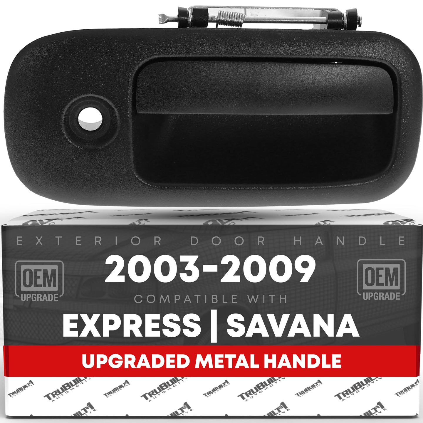 2003-2009 Chevrolet Express Rear Passenger Hinged Door Handle, Textured Black - Rear Passenger Side Hinged Door