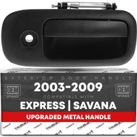 2003-2009 Chevrolet Express Rear Passenger Hinged Door Handle, Textured Black - Rear Passenger Side Hinged Door