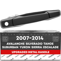 2007-2014 Chevrolet Silverado; 2007-2014 GMC Sierra 1500 2500 3500; Cadillac Escalade Exterior Front Passenger Door Handle, Upgraded Metal - Textured Black - Front Passenger Side Handle