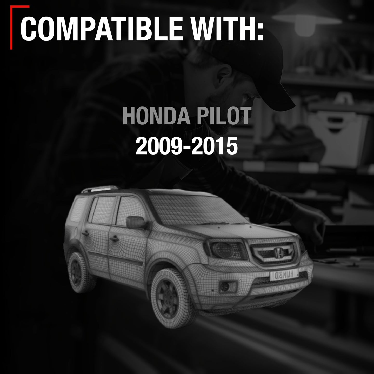 2005-2011 Toyota Tacoma Driver Side Mirror Replacement - Powered Adjustment, Manual Folding, Flat Glass - Smooth Black - Passenger Side Mirror