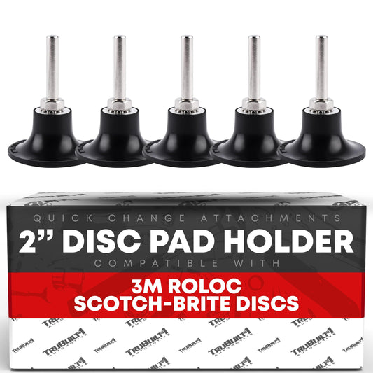 2-inch Conditioning Disc Pad Holder Assembly, Pack of 5-1/4'' Shank - Compatible with 3M ROLOC Scotch-Brite Brand Discs - Speed-Lok TR Quick-Change Attachment - ROLOC Pad 2" - 5 Pack