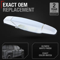 2007-2013 Chevrolet Avalanche Tahoe Suburban Silverado Cadillac Escalade GMC Sierra Denali Yukon Exterior Rear Passenger Door Handle - Olympic White - Rear Passenger Door Handle