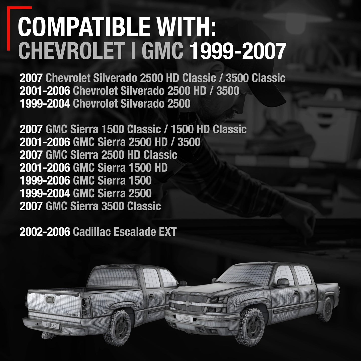 1999-2007 Chevrolet Silverado 1500 2500 3500 GMC Sierra 1500 2500 3500 2002-2006 Cadillac Escalade ESV EXT Avalanche Tailgate Latch Rear Right - Metal - Right Tail Gate Left