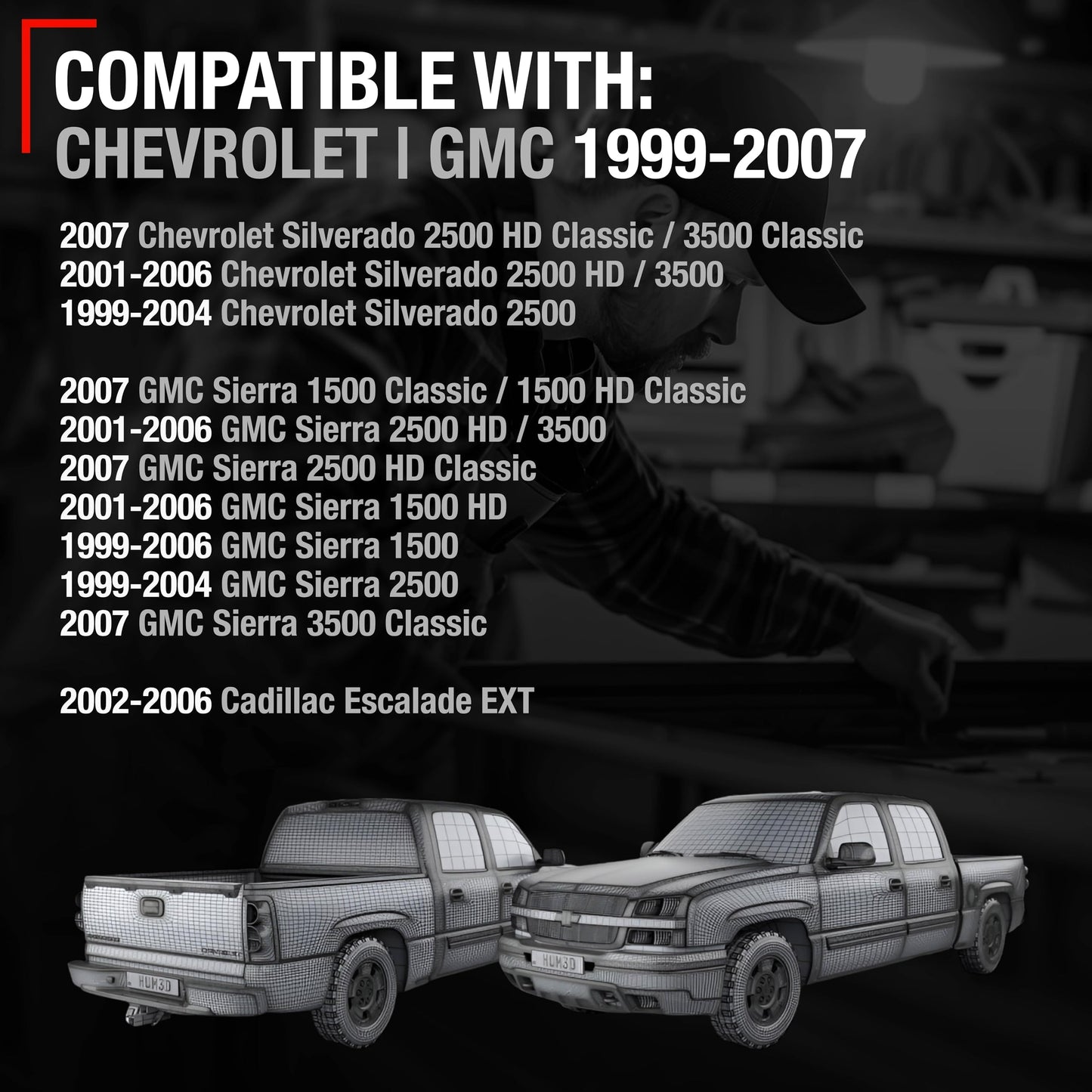 1999-2007 Chevrolet Silverado 1500 2500 3500 GMC Sierra 1500 2500 3500 2002-2006 Cadillac Escalade ESV EXT Avalanche Tailgate Latch Rear Right - Metal - Right Tail Gate Left