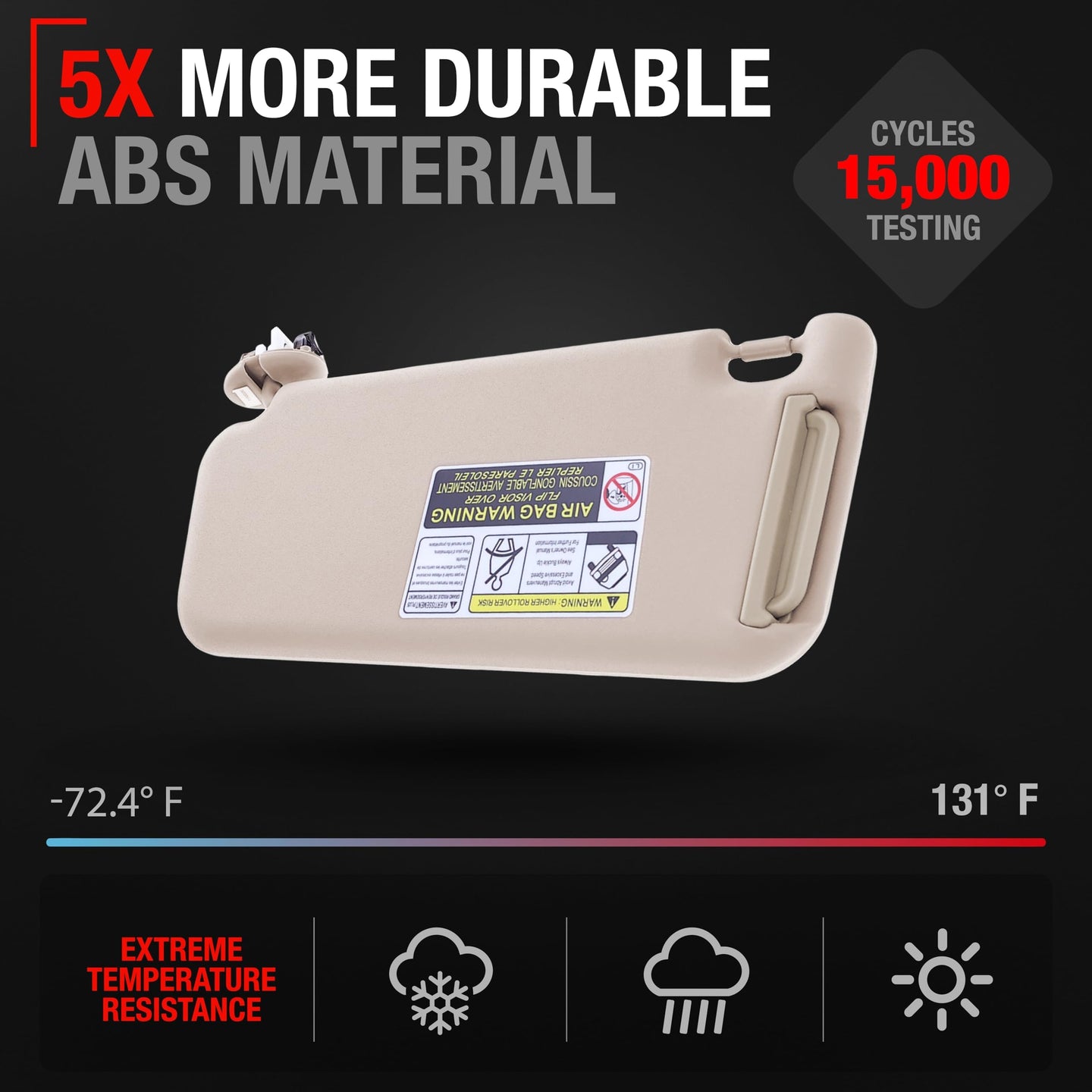 Toyota RAV4 Sun Visor - Right Passenger Side - Beige with Mirror - Beige,Passenger