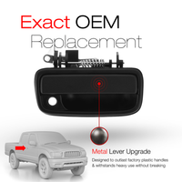1995-2004 Toyota Tacoma Exterior Front Passenger Door Handle Replacement - Upgraded Metal Textured Black - Passenger Handle (Metal)