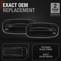 1999-2006 Chevrolet Silverado Avalanche Suburban Tahoe GMC Sierra Yukon Exterior Front Driver & Passenger Door Handle - Textured - Front Left and Right Pair