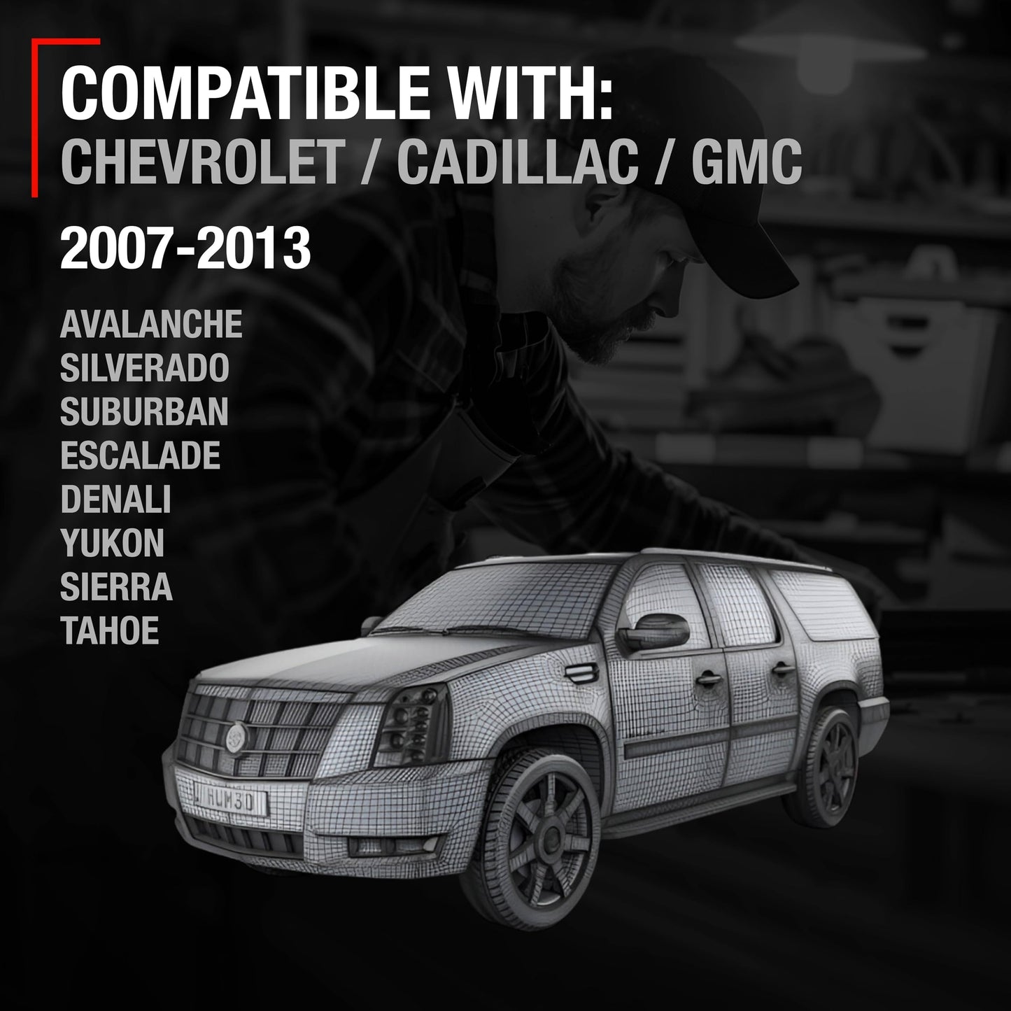 2007-2013 Chevrolet Avalanche Tahoe Suburban Silverado Cadillac Escalade GMC Sierra Denali Yukon XL Exterior Rear Driver Door Handle - Olympic White - Rear Driver Door Handle