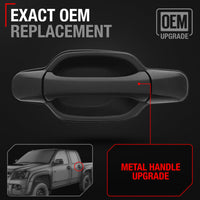 Exterior Rear Driver Door Handle, Upgraded Metal - Compatible with 2004-2012 Chevrolet Colorado, 2004-2012 GMC Canyon - Textured Black - OEM 15243678, 15802004, 25875523, 8258755230, 8932953140, 7931 - Rear Driver Side Handle
