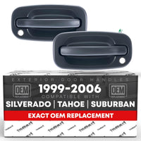 1999-2006 Chevrolet Silverado Avalanche Suburban Tahoe GMC Sierra Yukon Exterior Front Driver & Passenger Door Handle - Textured - Front Left and Right Pair