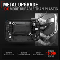 2004-2014 Ford F-150 Lobo Lincoln Mark LT Exterior Front Passenger Door Handle, Upgraded Metal - Chrome and Black with Keyhole - Front Passenger Handle