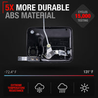 1999-2015 Ford Super Duty F-250 F-350 F-450 F-550 Excursion Exterior Front Passenger Door Handle - Textured Black with Keyhole - Front Passenger Door