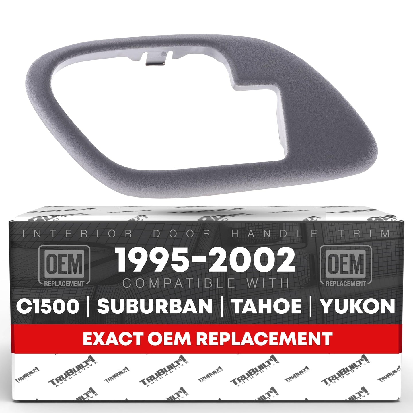 1995-2002 Chevrolet GMC C1500 K1500 C2500 K2500 C3500 K3500 C3500HD C5500 Suburban Interior Front Driver Door Handle Bezel - Gray - Front or Rear Driver Side Handle