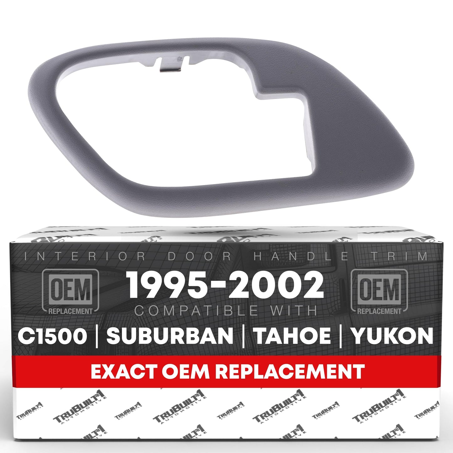 1995-2002 Chevrolet GMC C1500 K1500 C2500 K2500 C3500 K3500 C3500HD C5500 Suburban Interior Front Driver Door Handle Bezel - Gray - Front or Rear Driver Side Handle
