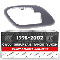 1995-2002 Chevrolet GMC C1500 K1500 C2500 K2500 C3500 K3500 C3500HD C5500 Suburban Interior Front Driver Door Handle Bezel - Gray - Front or Rear Driver Side Handle
