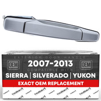 2007-2013 Chevrolet Avalanche Tahoe Suburban Sierra Silverado Cadillac Escalade GMC Denali Yukon Exterior Rear Passenger Door Handle - Fine Silver Birch - Rear Passenger Door Handle