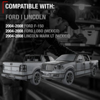 2004-2008 Ford F-150 Lincoln Mark LT Exterior Front Driver Door Handle, Upgraded Metal - Textured Black with Keyhole - Front Driver Side Handle