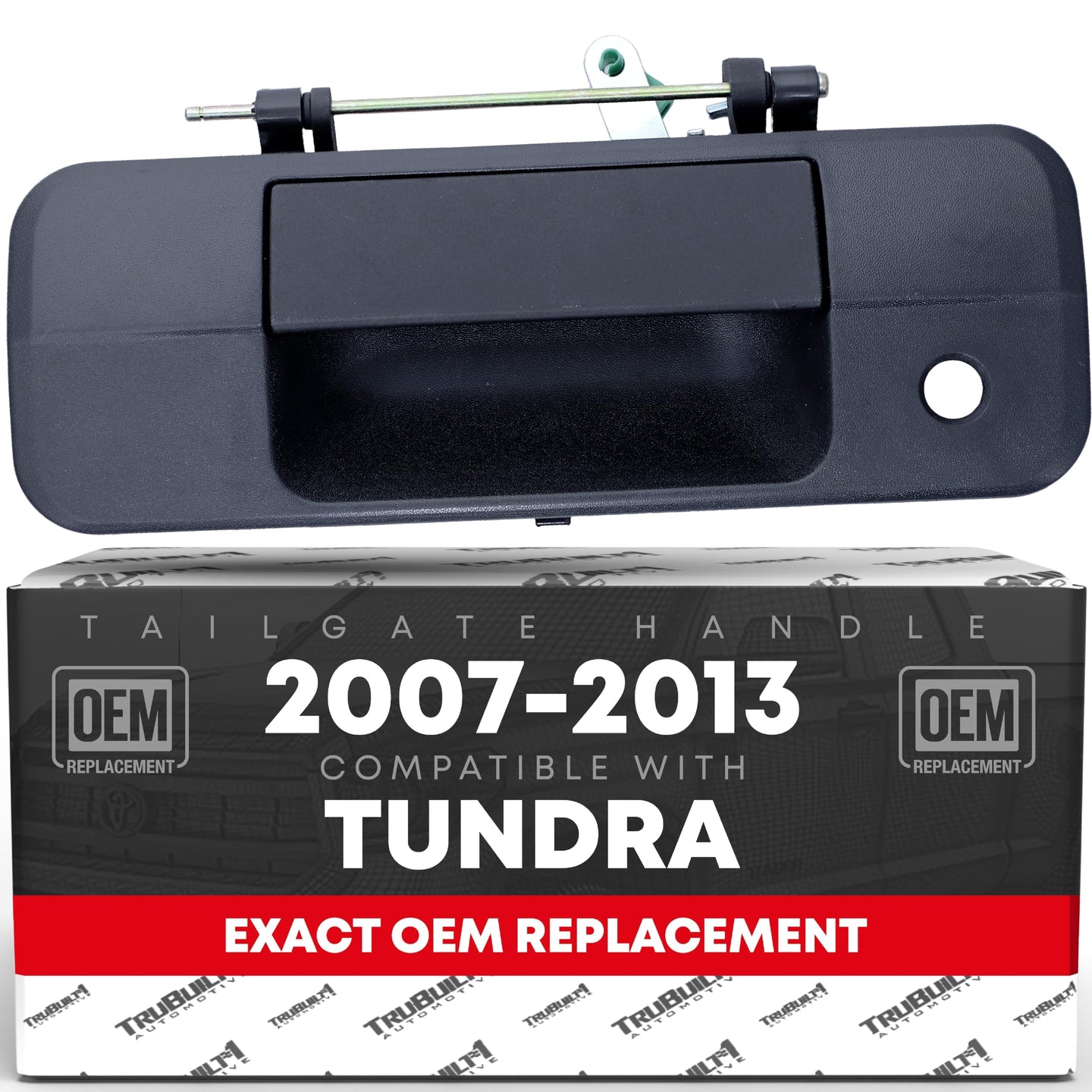 2007-2013 Toyota Tundra Tailgate Handle Assembly Replacement Upgraded Metal - Liftgate Latch Handle Textured Black No Camera Hole - Metal