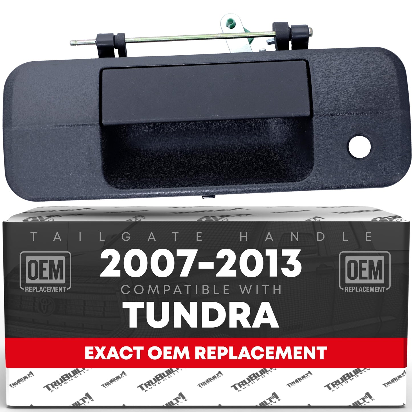 2007-2013 Toyota Tundra Tailgate Handle Assembly Replacement Upgraded Metal - Liftgate Latch Handle Textured Black No Camera Hole - Metal