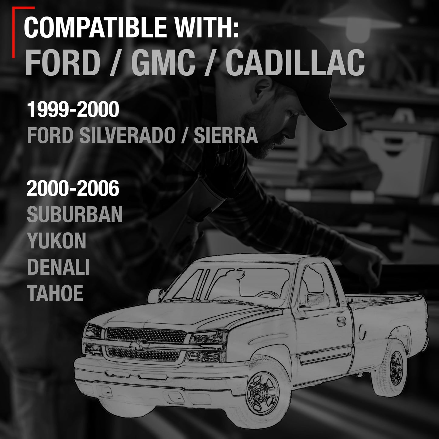 Chevrolet Silverado Exterior Door Handles, Front Driver & Passenger - All Chrome with Keyholes - Front Driver + Passenger Side