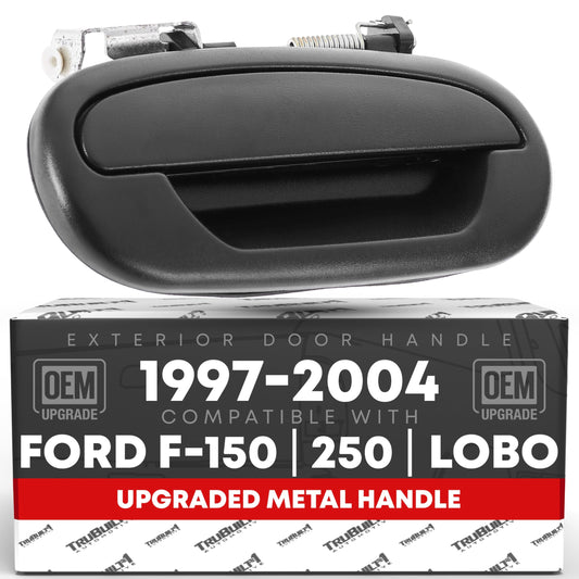 Ford F-150 F-250 Lobo Rear Passenger Door Handle - Textured Black Finish, Exterior Metal Upgrade - Rear Passenger Side Handle