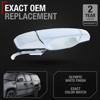 2007-2013 Chevrolet Avalanche Tahoe Suburban Silverado Cadillac Escalade GMC Sierra Denali Yukon XL Exterior Rear Driver Door Handle - Olympic White - Rear Driver Door Handle