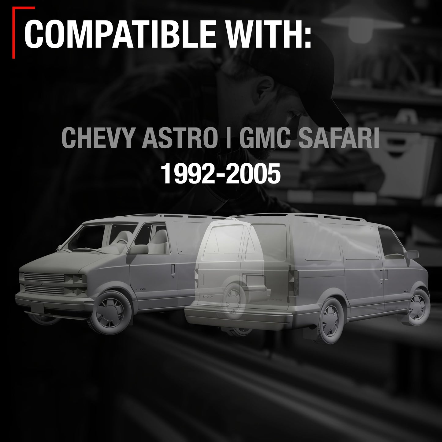 1992-2005 Chevrolet Astro GMC Safari Exterior Front Driver & Passenger Door Handle Set - Smooth Finish Metal - Driver + Passenger Front Handle